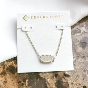 Gold Elisa Iridescent Drusy Pendant Necklace